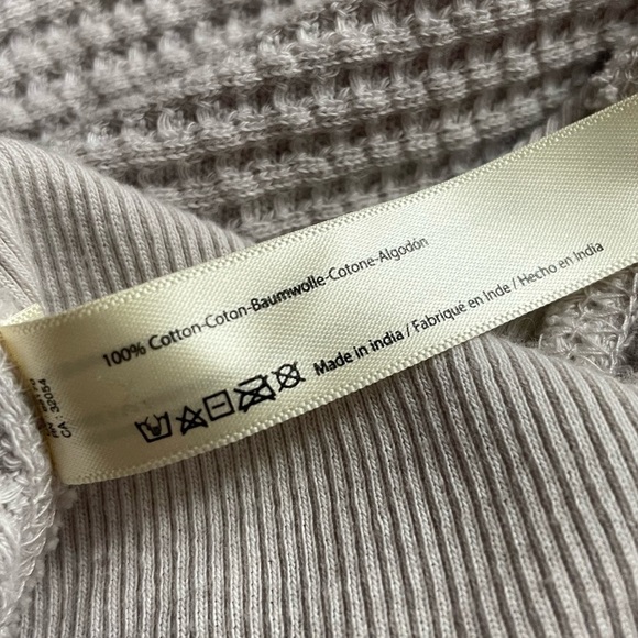 Free People One Scout Waffle Knit Shirt Jacket XS Lilac Oversized Boho Lagenlook - Picture 5 of 8